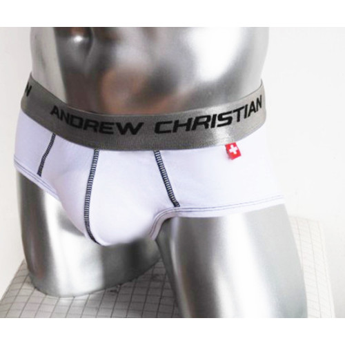 AC男士內褲男寬銀邊激凸帶罩杯男式三角褲平角褲