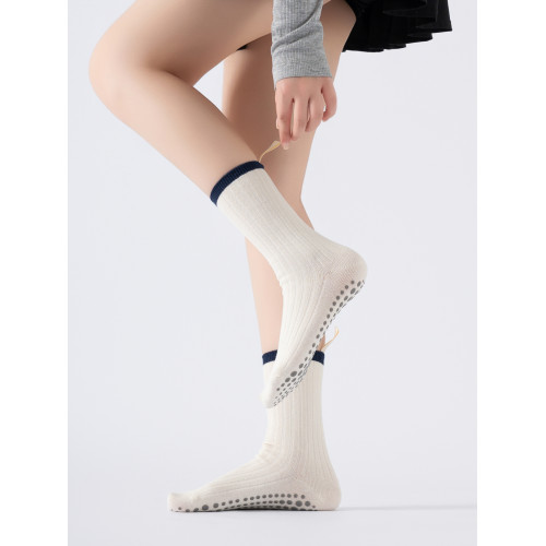 撞色普拉提專用襪子夏季純棉防滑襪女瑜珈小腿襪室內成人地板襪子 撞色普拉提專用襪子夏季純棉防滑襪女瑜珈小腿襪室內成人地板襪子