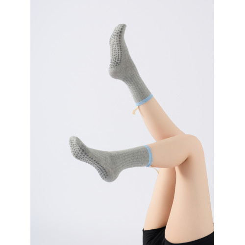 撞色普拉提專用襪子夏季純棉防滑襪女瑜珈小腿襪室內成人地板襪子 撞色普拉提專用襪子夏季純棉防滑襪女瑜珈小腿襪室內成人地板襪子