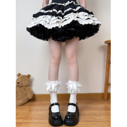 肥熊 昭和娃娃 日系少女doll感蕾絲蛋糕蝴蝶結lolita棉小腿過膝襪