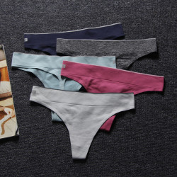 歐美單運動內褲女無痕速乾健身跑步棉擋一片式性感瑜珈T褲丁字褲