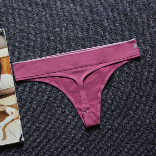 歐美單運動內褲女無痕速乾健身跑步棉擋一片式性感瑜珈T褲丁字褲