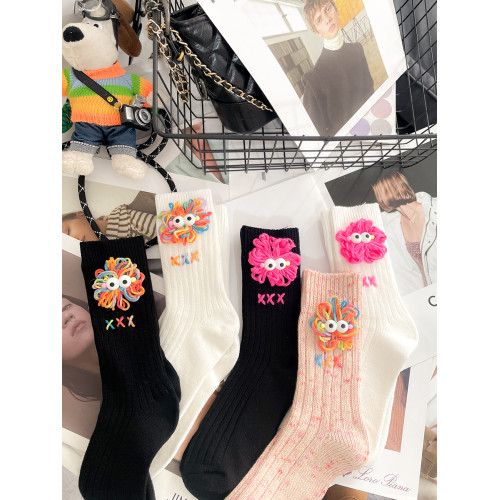 粉色可愛襪子女中筒襪秋冬手工毛線醜萌可愛玫紅長筒堆堆襪雪地靴 粉色可愛襪子女中筒襪秋冬手工毛線醜萌可愛玫紅長筒堆堆襪雪地靴