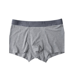 三條裝 蠶絲無痕內褲 純色花紗莫代爾男士平角褲 透氣柔軟k