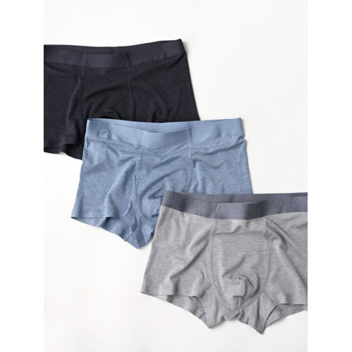 三條裝 蠶絲無痕內褲 純色花紗莫代爾男士平角褲 透氣柔軟k 三條裝 蠶絲無痕內褲 純色花紗莫代爾男士平角褲 透氣柔軟k