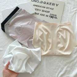 運動內褲透氣中腰抑菌純棉瑜珈無痕三角區防尲尬隱形蜜桃健身內褲