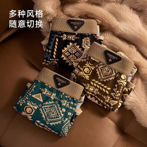 新款男士復古風內褲男生棉質潮流美式民族風平角褲個性四角短褲衩 新款男士復古風內褲男生棉質潮流美式民族風平角褲個性四角短褲衩