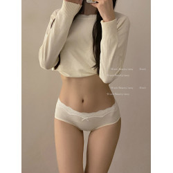 A類棉內褲女生純棉全棉抗菌襠2025新款中低腰蕾絲邊女士三角褲頭