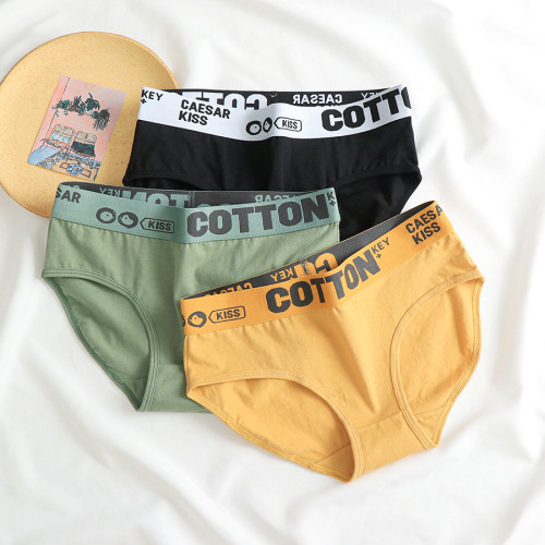 女士內褲純棉三角褲純色全棉舒適運動透氣青年簡約抗菌短褲頭潮 女士內褲純棉三角褲純色全棉舒適運動透氣青年簡約抗菌短褲頭潮