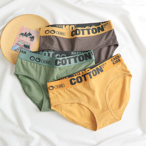 女士內褲純棉三角褲純色全棉舒適運動透氣青年簡約抗菌短褲頭潮 女士內褲純棉三角褲純色全棉舒適運動透氣青年簡約抗菌短褲頭潮