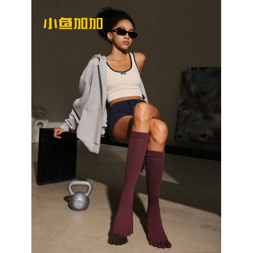 小魚加加五指瑜珈襪子秋冬普拉提中筒長筒矽膠防滑專業分趾室內 小魚加加五指瑜珈襪子秋冬普拉提中筒長筒矽膠防滑專業分趾室內