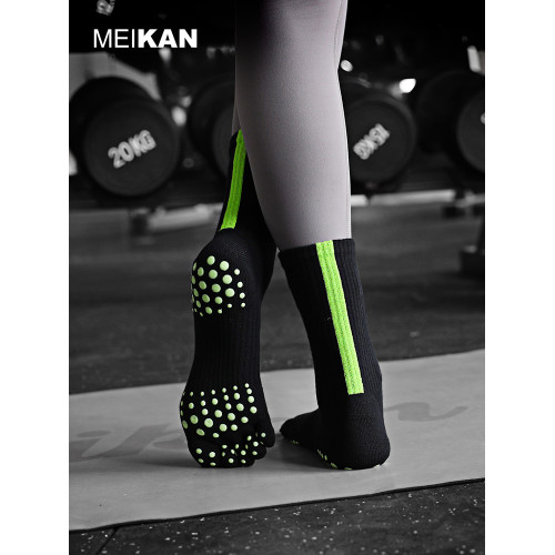 MEIKAN五指瑜珈襪健身地板襪中筒運動女專業防滑蹦床舞蹈分趾襪子 MEIKAN五指瑜珈襪健身地板襪中筒運動女專業防滑蹦床舞蹈分趾襪子