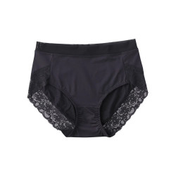 3條黑色牛奶絲內褲女純棉襠蕾絲性感無痕大碼高腰收腹包臀三角褲