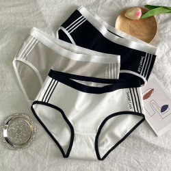 個性純棉內褲女學生2025新款抗菌襠中腰秋冬季透氣少女生三角褲頭