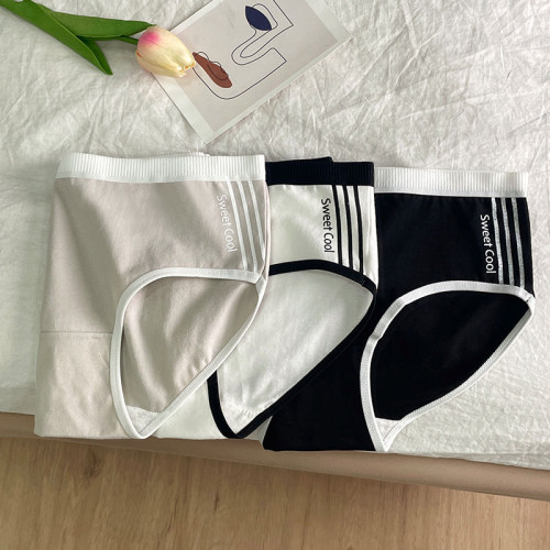 個性純棉內褲女學生2025新款抗菌襠中腰秋冬季透氣少女生三角褲頭 個性純棉內褲女學生2025新款抗菌襠中腰秋冬季透氣少女生三角褲頭