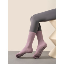 分碼精梳棉瑜珈襪子防滑專業女中筒普拉提秋冬專用健身運動五指襪