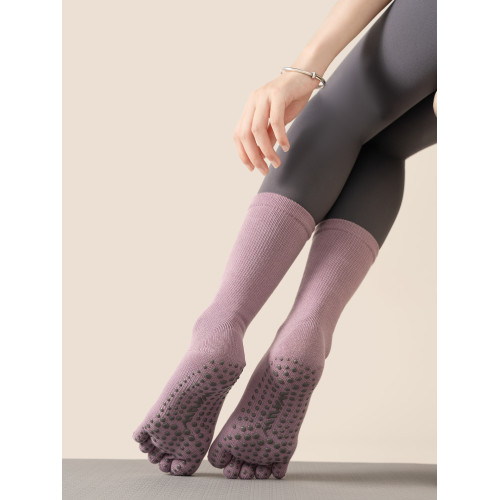 分碼精梳棉瑜珈襪子防滑專業女中筒普拉提秋冬專用健身運動五指襪 分碼精梳棉瑜珈襪子防滑專業女中筒普拉提秋冬專用健身運動五指襪