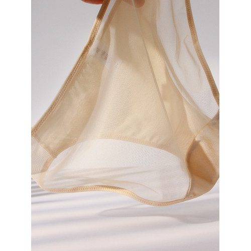 桑蠶絲內褲女士純欲性感網紗透氣素縐緞真絲包臀三角短褲無痕純色