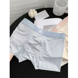 男生夏季薄款無痕冰絲中腰舒適透氣平角四角褲男士內褲2025新款