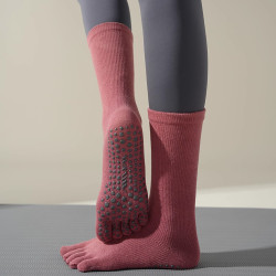 分碼高級中筒壓力襪專業防滑瑜珈襪子女健身室內普拉提五指分趾襪