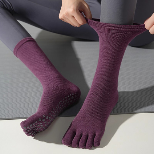 分碼高級中筒壓力襪專業防滑瑜珈襪子女健身室內普拉提五指分趾襪 分碼高級中筒壓力襪專業防滑瑜珈襪子女健身室內普拉提五指分趾襪