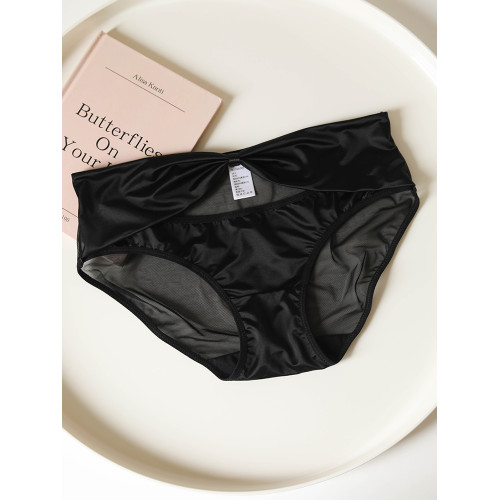 蝴蝶結鏤空~法式少女粉色蕾絲內褲性感純欲緞面冰絲無痕薄款低腰 蝴蝶結鏤空~法式少女粉色蕾絲內褲性感純欲緞面冰絲無痕薄款低腰