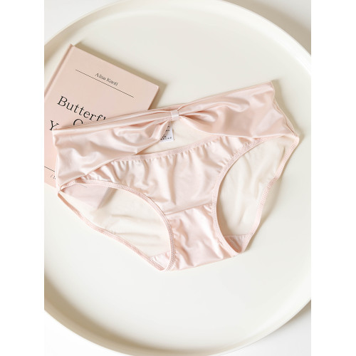 蝴蝶結鏤空~法式少女粉色蕾絲內褲性感純欲緞面冰絲無痕薄款低腰 蝴蝶結鏤空~法式少女粉色蕾絲內褲性感純欲緞面冰絲無痕薄款低腰