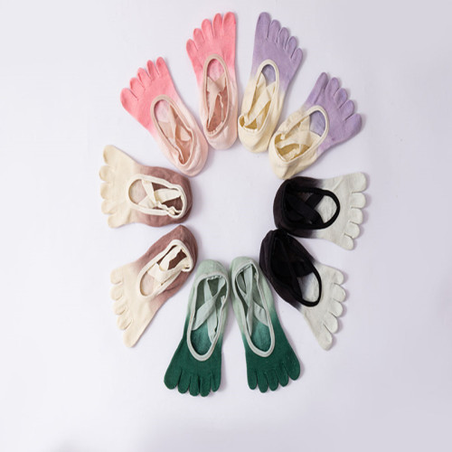 嵐紋漸變五指瑜珈襪女彈力防滑綁帶地板襪耐磨透氣舞蹈普拉提船襪 嵐紋漸變五指瑜珈襪女彈力防滑綁帶地板襪耐磨透氣舞蹈普拉提船襪