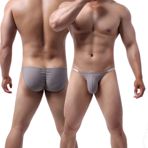 薄款透氣網眼高叉U凸設計半包臀丁字低腰運動休閒男士三角內褲 薄款透氣網眼高叉U凸設計半包臀丁字低腰運動休閒男士三角內褲