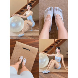 YSH/韓風蕾絲襪 透氣防滑瑜珈襪彈力普拉提五指襪高顔值跳操襪子