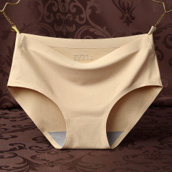 女士冰絲柔滑一片式無痕運動內褲中腰貼身短褲大碼無縫透氣舒適薄