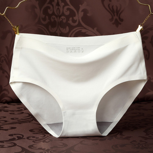 女士冰絲柔滑一片式無痕運動內褲中腰貼身短褲大碼無縫透氣舒適薄