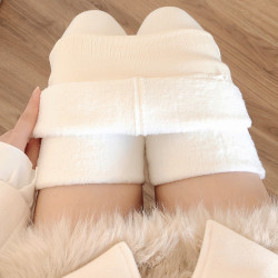 秋冬季加絨白色連褲襪女加厚菸灰色打底褲襪保暖踩腳襪米白色絲襪