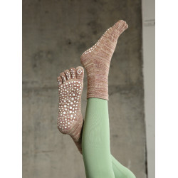 中筒瑜珈襪子長筒專業防滑五指普拉提分腳趾健身房訓練春夏復古色