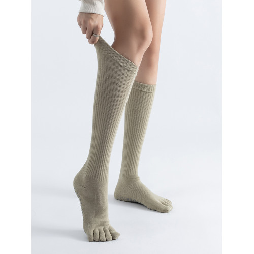 瑜珈襪子防滑專業女五指襪中筒小腿襪普拉提襪室內健身運動長襪春 瑜珈襪子防滑專業女五指襪中筒小腿襪普拉提襪室內健身運動長襪春