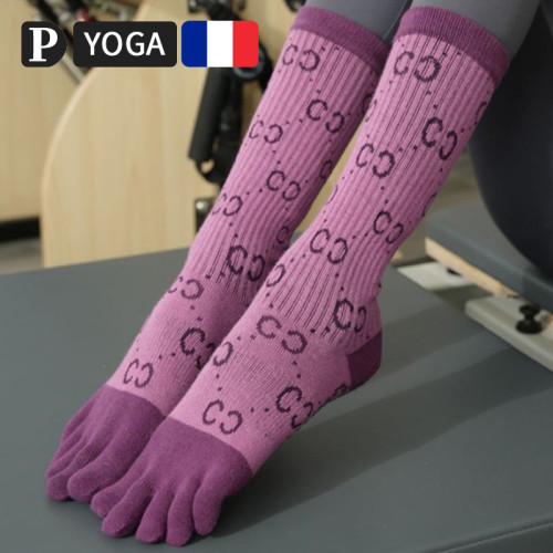 PLUSFISH瑜珈襪五指普拉提專業防滑2024新秋冬中筒運動健身分趾襪 PLUSFISH瑜珈襪五指普拉提專業防滑2024新秋冬中筒運動健身分趾襪