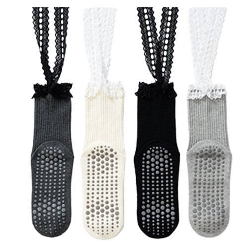 蕾絲綁帶瑜珈襪子防滑專業女中筒健身地板襪成人防滑襪普拉提襪子 蕾絲綁帶瑜珈襪子防滑專業女中筒健身地板襪成人防滑襪普拉提襪子