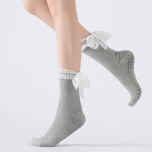 蕾絲綁帶瑜珈襪子防滑專業女中筒健身地板襪成人防滑襪普拉提襪子 蕾絲綁帶瑜珈襪子防滑專業女中筒健身地板襪成人防滑襪普拉提襪子