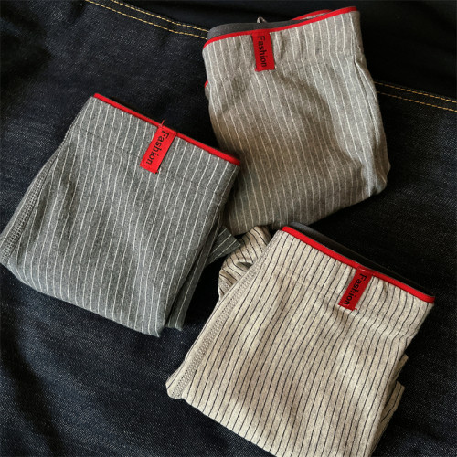 男士內褲阿羅褲純棉舒適透氣男平角褲日系條紋中腰青年四角短褲衩 男士內褲阿羅褲純棉舒適透氣男平角褲日系條紋中腰青年四角短褲衩