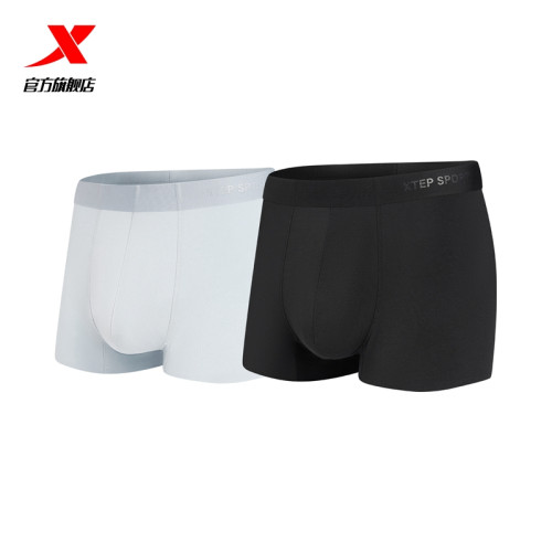 【2條裝】特步運動內褲男舒適2025年秋季透氣高彈不易變形平角褲