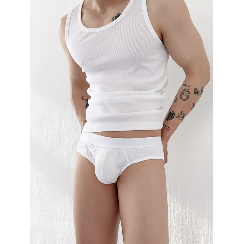 2條裝男士內褲三角褲螺紋棉低腰性感U凸舒適純色青年潮流底褲 2條裝男士內褲三角褲螺紋棉低腰性感U凸舒適純色青年潮流底褲