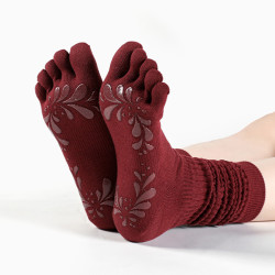 長筒瑜珈襪子防滑專業女五指襪普拉提襪子地板襪成人瑜珈防滑襪