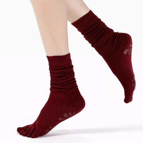 長筒瑜珈襪子防滑專業女五指襪普拉提襪子地板襪成人瑜珈防滑襪 長筒瑜珈襪子防滑專業女五指襪普拉提襪子地板襪成人瑜珈防滑襪
