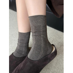 焦糖巧克力~深咖色實在適合秋天~輕松拿捏復古感~襪子女無骨堆堆