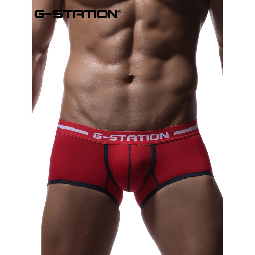 G-STATION絲滑舒適男士平角褲柔軟透氣速乾基礎款低腰四角內褲衩