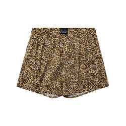 豹紋阿羅褲純棉男士寬松四角內褲頭女居家情侶短睡褲大褲衩孖菸通