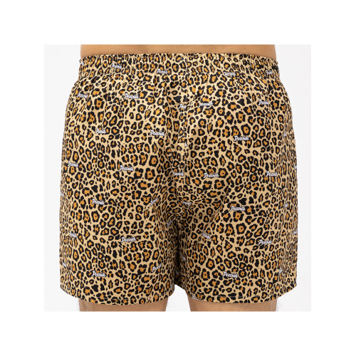 豹紋阿羅褲純棉男士寬松四角內褲頭女居家情侶短睡褲大褲衩孖菸通