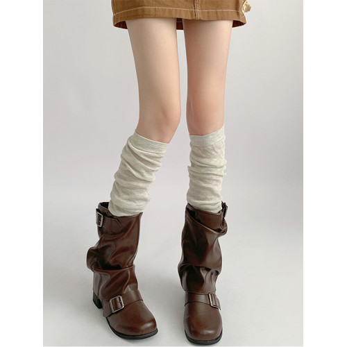 夜間教習室襪套長筒灰色踩腳腿套芭蕾風白色堆堆襪女春秋jk小腿襪 夜間教習室襪套長筒灰色踩腳腿套芭蕾風白色堆堆襪女春秋jk小腿襪