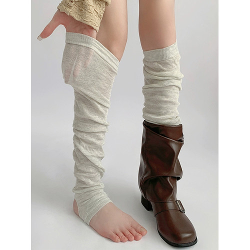 夜間教習室襪套長筒灰色踩腳腿套芭蕾風白色堆堆襪女春秋jk小腿襪 夜間教習室襪套長筒灰色踩腳腿套芭蕾風白色堆堆襪女春秋jk小腿襪