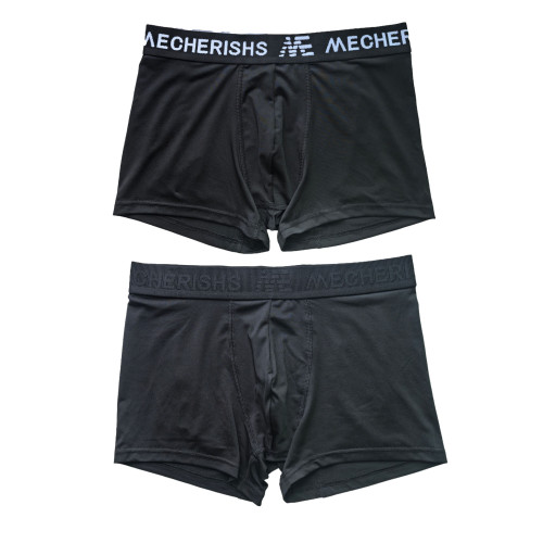 美悅奕大碼男士運動內褲健身跑步冰絲速乾透氣抗菌純黑色四角褲 美悅奕大碼男士運動內褲健身跑步冰絲速乾透氣抗菌純黑色四角褲